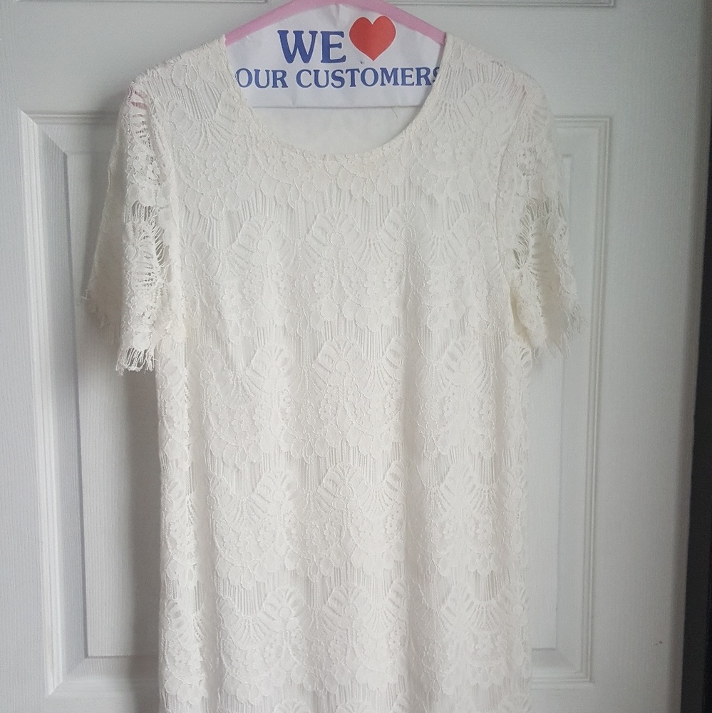 KIMCHI BLUE off white lace sundress